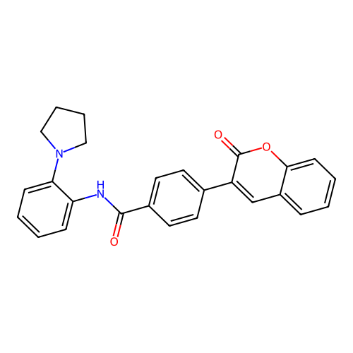 4-(2-oxo-2H-chromen-3-yl)-N-(2-(pyrrolidin-1-yl)phenyl)benzamide structure