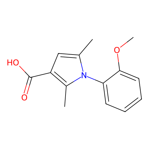 1-(2-methoxyphenyl)-2,5-dimethyl-1H-pyrrole-3-carboxylic acid structure