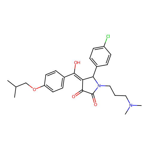 5-(4-chlorophenyl)-1-[3-(dimethylamino)propyl]-3-hydroxy-4-[4-(2-methylpropoxy)benzoyl]-2,5-dihydro-1H-pyrrol-2-one structure