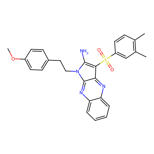 3-((3,4-dimethylphenyl)sulfonyl)-1-(4-methoxyphenethyl)-1H-pyrrolo[2,3-b]quinoxalin-2-amine structure