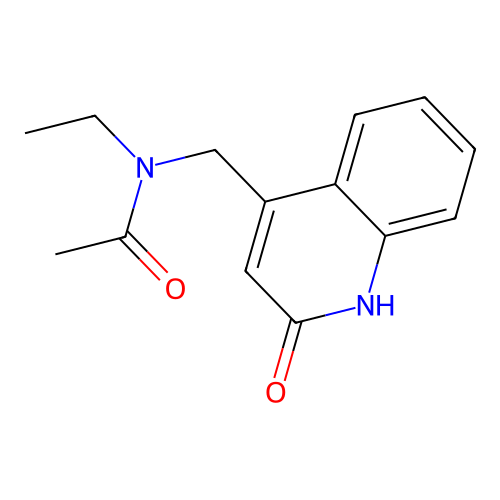 N-ethyl-N-((2-hydroxyquinolin-4-yl)methyl)acetamide structure