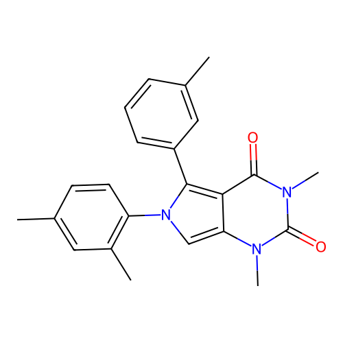6-(2,4-dimethylphenyl)-1,3-dimethyl-5-(3-methylphenyl)pyrrolo[3,4-d]pyrimidine-2,4-dione structure