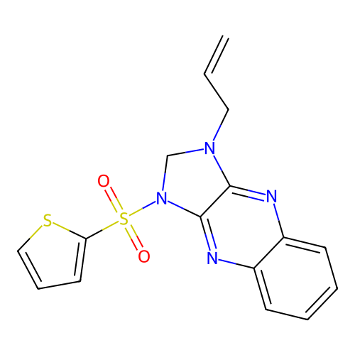 1-prop-2-enyl-3-thiophen-2-ylsulfonyl-2H-imidazo[4,5-b]quinoxaline structure