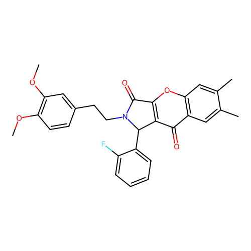 2-(3,4-dimethoxyphenethyl)-1-(2-fluorophenyl)-6,7-dimethyl-1,2-dihydrochromeno[2,3-c]pyrrole-3,9-dione structure