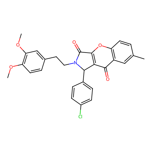 1-(4-chlorophenyl)-2-(3,4-dimethoxyphenethyl)-7-methyl-1,2-dihydrochromeno[2,3-c]pyrrole-3,9-dione structure