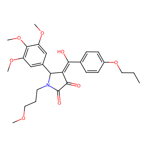 (4E)-4-[hydroxy(4-propoxyphenyl)methylidene]-1-(3-methoxypropyl)-5-(3,4,5-trimethoxyphenyl)pyrrolidine-2,3-dione structure