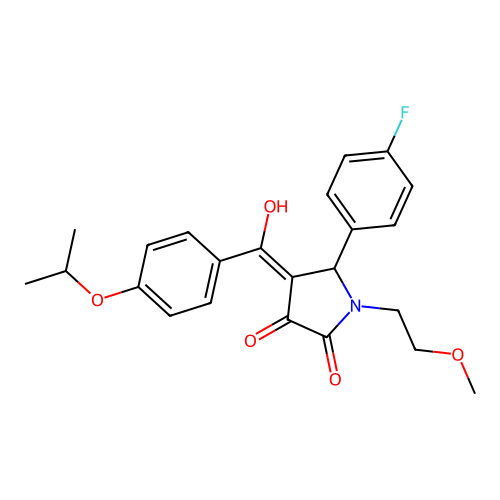 5-(4-fluorophenyl)-3-hydroxy-1-(2-methoxyethyl)-4-[4-(propan-2-yloxy)benzoyl]-2,5-dihydro-1H-pyrrol-2-one structure