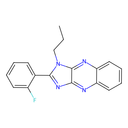 2-(2-fluorophenyl)-1-propyl-1H-imidazo[4,5-b]quinoxaline structure