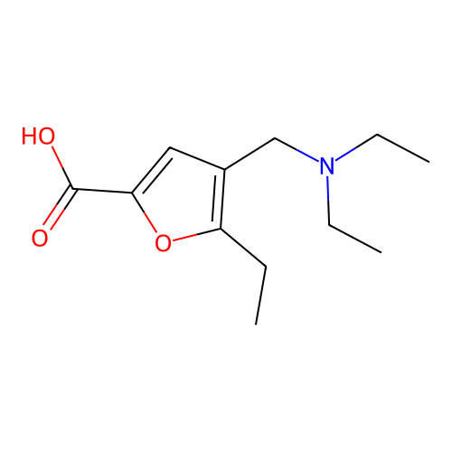 4-[(Diethylamino)methyl]-5-ethyl-2-furoic acid structure