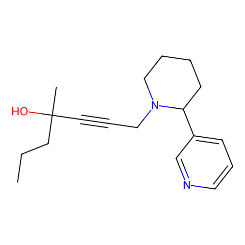 4-Methyl-1-(2-(3-pyridyl)piperidyl)hept-2-yn-4-ol structure