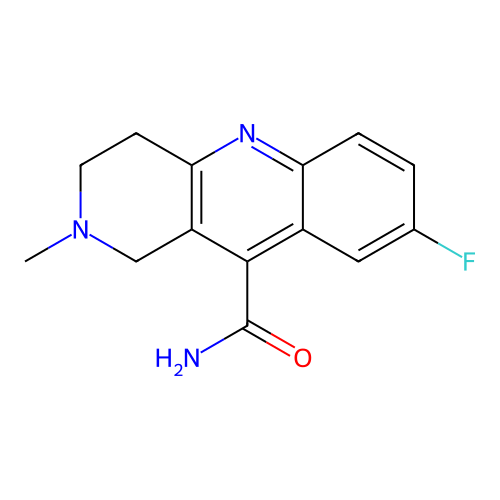 8-Fluoro-2-methyl-1,2,3,4-tetrahydrobenzo[b][1,6]naphthyridine-10-carboxamide structure