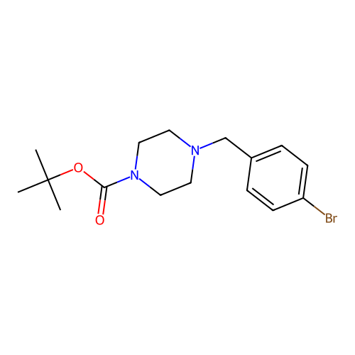 4-(4-Bromobenzyl)piperazine, N1-BOC protected structure