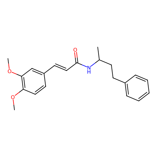 (E)-3-(3,4-dimethoxyphenyl)-N-(4-phenylbutan-2-yl)prop-2-enamide structure