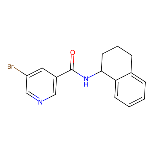5-bromo-N-(1,2,3,4-tetrahydronaphthalen-1-yl)nicotinamide structure