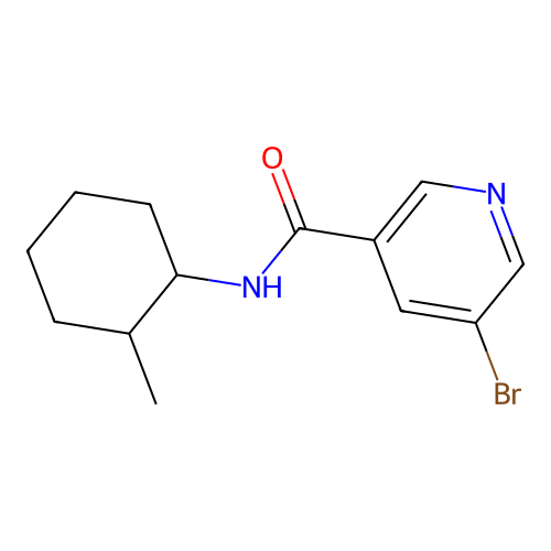 5-bromo-N-(2-methylcyclohexyl)pyridine-3-carboxamide structure