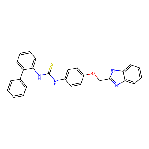 Thiourea, N-(4-(1H-benzimidazol-2-ylmethoxy)phenyl)-N'-(1,1'-biphenylyl)- structure