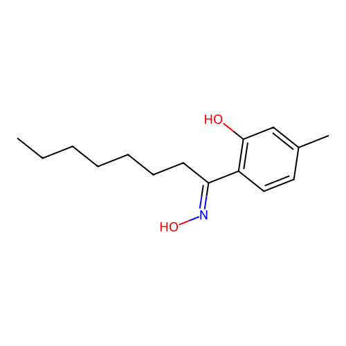 1-(2-Hydroxy-4-methylphenyl)-1-octanone oxime structure