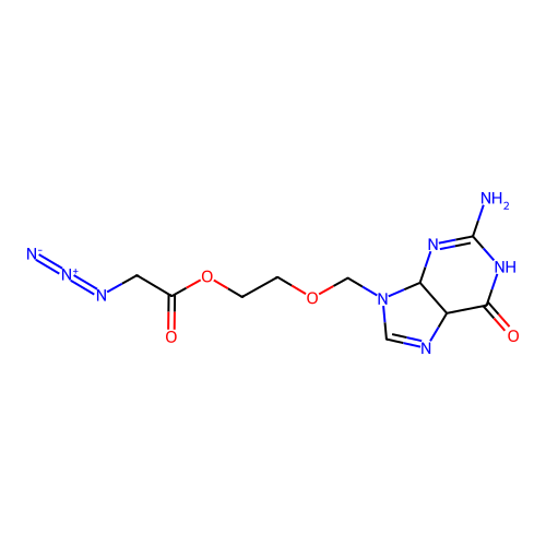 2-((2-Amino-6-oxo-1,4,5,6-tetrahydro-9H-purin-9-yl)methoxy)ethyl azidoacetate structure
