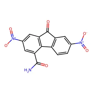 9H-Fluorene-4-carboxamide, 2,7-dinitro-9-oxo- structure
