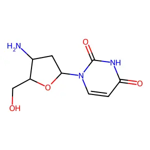 3'-Amino-2',3'-dideoxyuridine structure