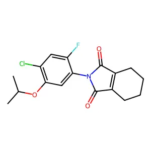 1H-Isoindole-1,3(2H)-dione, 2-(4-chloro-2-fluoro-5-(1-methylethoxy)phenyl)-4,5,6,7-tetrahydro- structure
