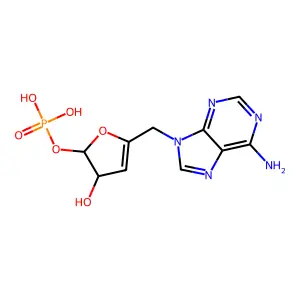 5'-(6-Aminopurin-9-yl)-5'-deoxyribofuranose 1',2'-cyclic monophosphate structure