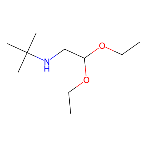 N-(2,2-diethoxyethyl)-2-methylpropan-2-amine structure