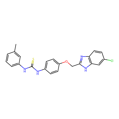 Thiourea, N-(4-((5-chloro-1H-benzimidazol-2-yl)methoxy)phenyl)-N'-(3-methylphenyl)- structure