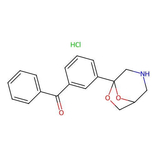 (3-(6,8-Dioxa-3-azabicyclo(3.2.1)oct-5-yl)phenyl)phenylmethanone hydrochloride structure