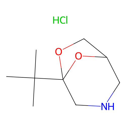 6,8-Dioxa-3-azabicyclo(3.2.1)octane, 5-(1,1-dimethylethyl)-, hydrochloride structure