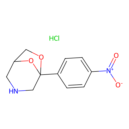 6,8-Dioxa-3-azabicyclo(3.2.1)octane, 5-(4-nitrophenyl)-, monohydrochloride structure