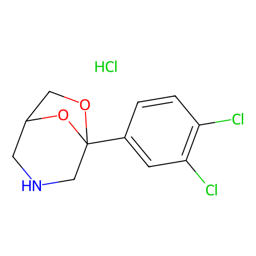 6,8-Dioxa-3-azabicyclo(3.2.1)octane, 5-(3,4-dichlorophenyl)-, hydrochloride structure