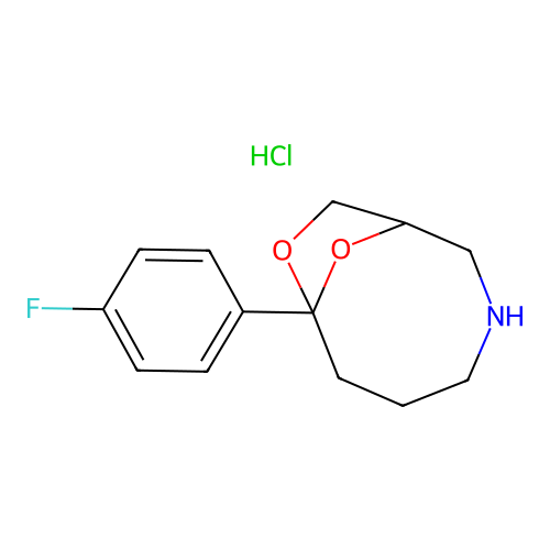 8,10-Dioxa-3-azabicyclo(5.2.1)decane, 7-(4-fluorophenyl)-, hydrochloride structure