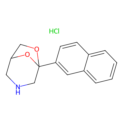 6,8-Dioxa-3-azabicyclo(3.2.1)octane, 5-(2-naphthalenyl)-, hydrochloride structure
