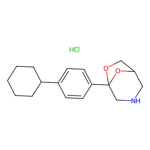 6,8-Dioxa-3-azabicyclo(3.2.1)octane, 5-(4-cyclohexylphenyl)-, hydrochloride structure