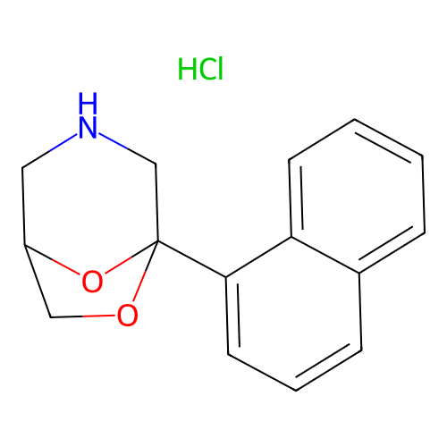 6,8-Dioxa-3-azabicyclo(3.2.1)octane, 5-(1-naphthalenyl)-, hydrochloride structure