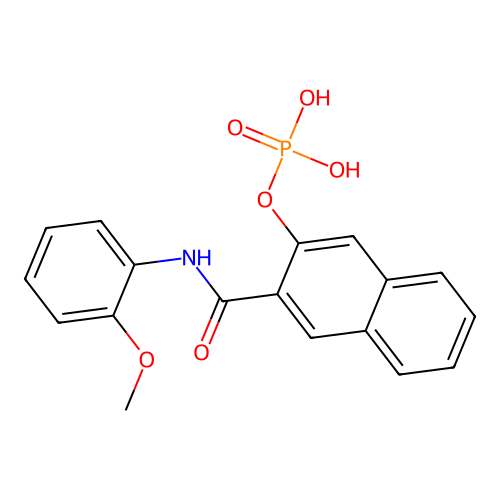 N-(2-methoxyphenyl)-3-(phosphonooxy)naphthalene-2-carboxamide structure