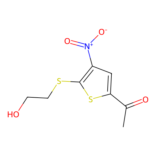 1-{5-[(2-Hydroxyethyl)thio]-4-nitro-2-thienyl}ethan-1-one structure