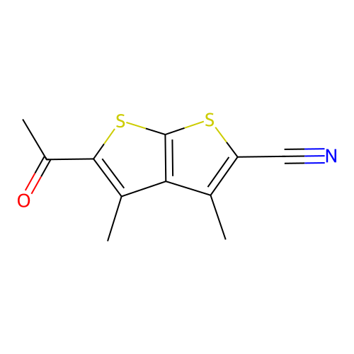 5-Acetyl-3,4-dimethylthieno[2,3-b]thiophene-2-carbonitrile structure