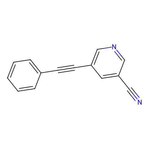 5-(2-Phenylethynyl)nicotinonitrile structure