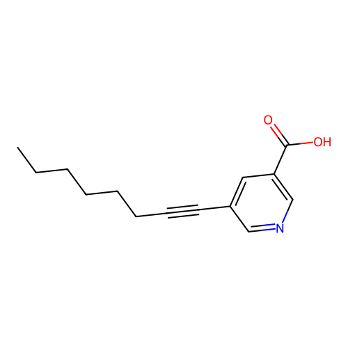 5-Oct-1-ynylnicotinic acid structure