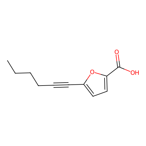 5-Hex-1-ynyl-2-furoic acid structure