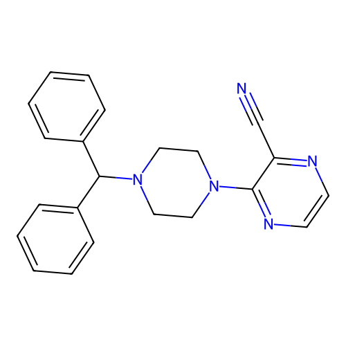 3-(4-Benzhydrylpiperazino)pyrazine-2-carbonitrile structure