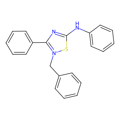 2-benzyl-N,3-diphenyl-1,2,4-thiadiazol-2-ium-5-amine structure