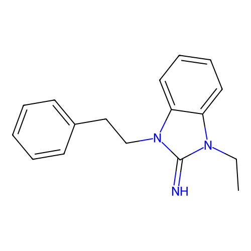 1-ethyl-3-(2-phenylethyl)-1,3-dihydro-2H-benzimidazol-2-imine structure