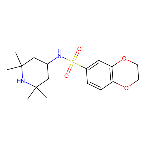 N-(2,2,6,6-tetramethylpiperidin-4-yl)-2,3-dihydro-1,4-benzodioxine-6-sulfonamide structure