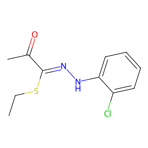 ethyl N-(2-chloroanilino)-2-oxopropanimidothioate structure