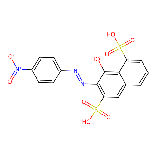 Disodium 8-hydroxy-7-[(4-nitrophenyl)azo]naphthalene-1,6-disulphonate structure