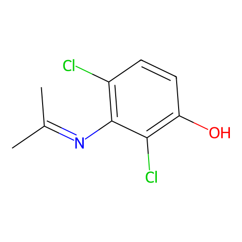 2,4-Dichlor-3-((isopropylidene)amino)phenol structure