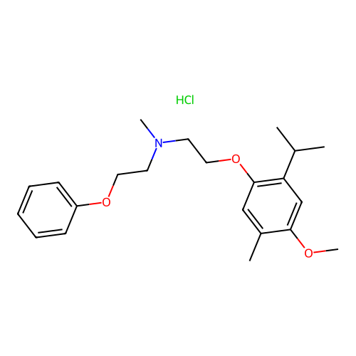 Ethanamine, N-(2-(4-methoxy-5-methyl-2-(1-methylethyl)phenoxy)ethyl)-N-methyl-2-phenoxy-, hydrochloride structure